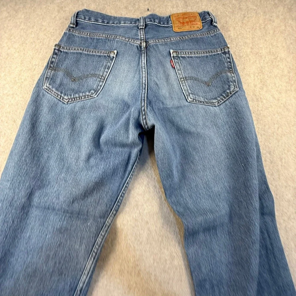Levis 550 Relaxed Fit Tapered Leg Jeans Medium Wash Blue Denim Mens 31x34